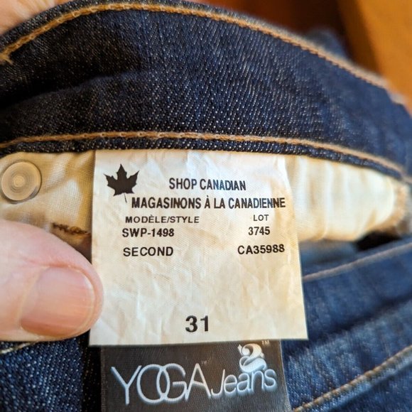 Second Yoga Size 31 Stretch Regular Bootcut Flare Jeans Medium Wash - Picture 8 of 9